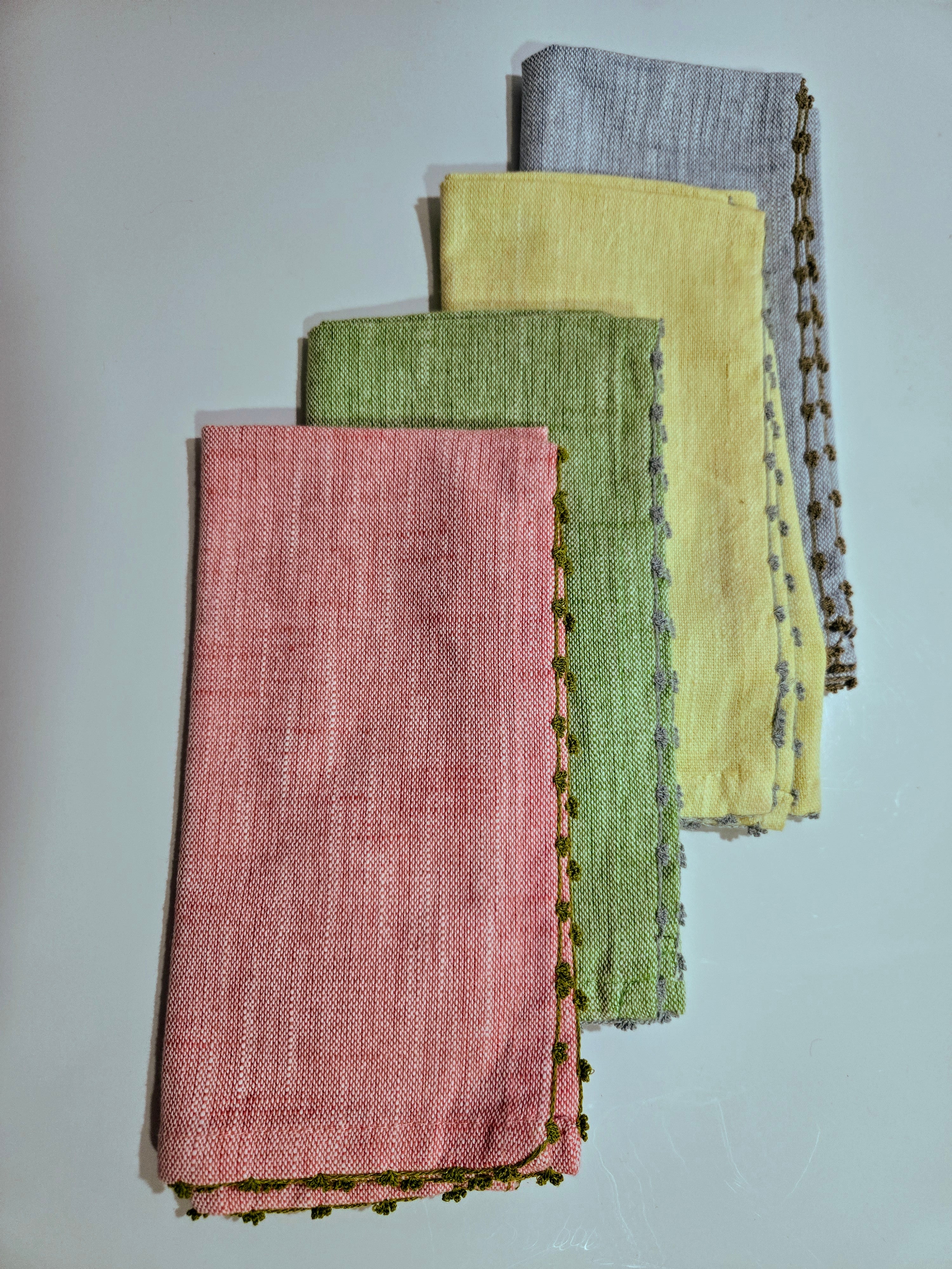Knotted Edge Cotton Napkin - Set of 4