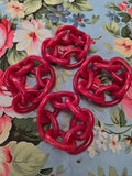 Pink Acrylic Chain Napkin Ring - Set of 4
