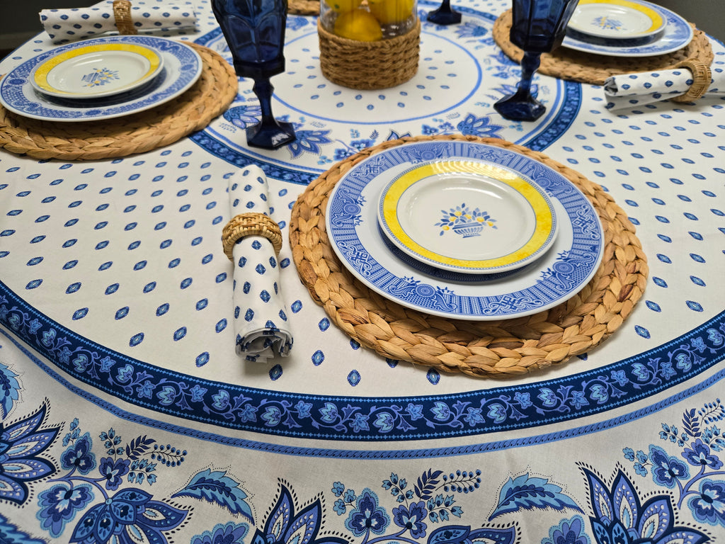 Lisa Tablecloth Blue & White