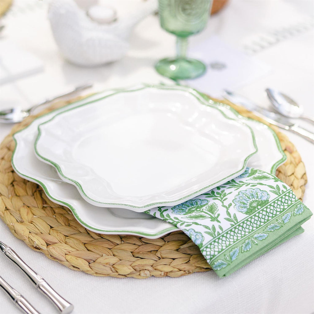 Green Floral Napkins - Set of 4