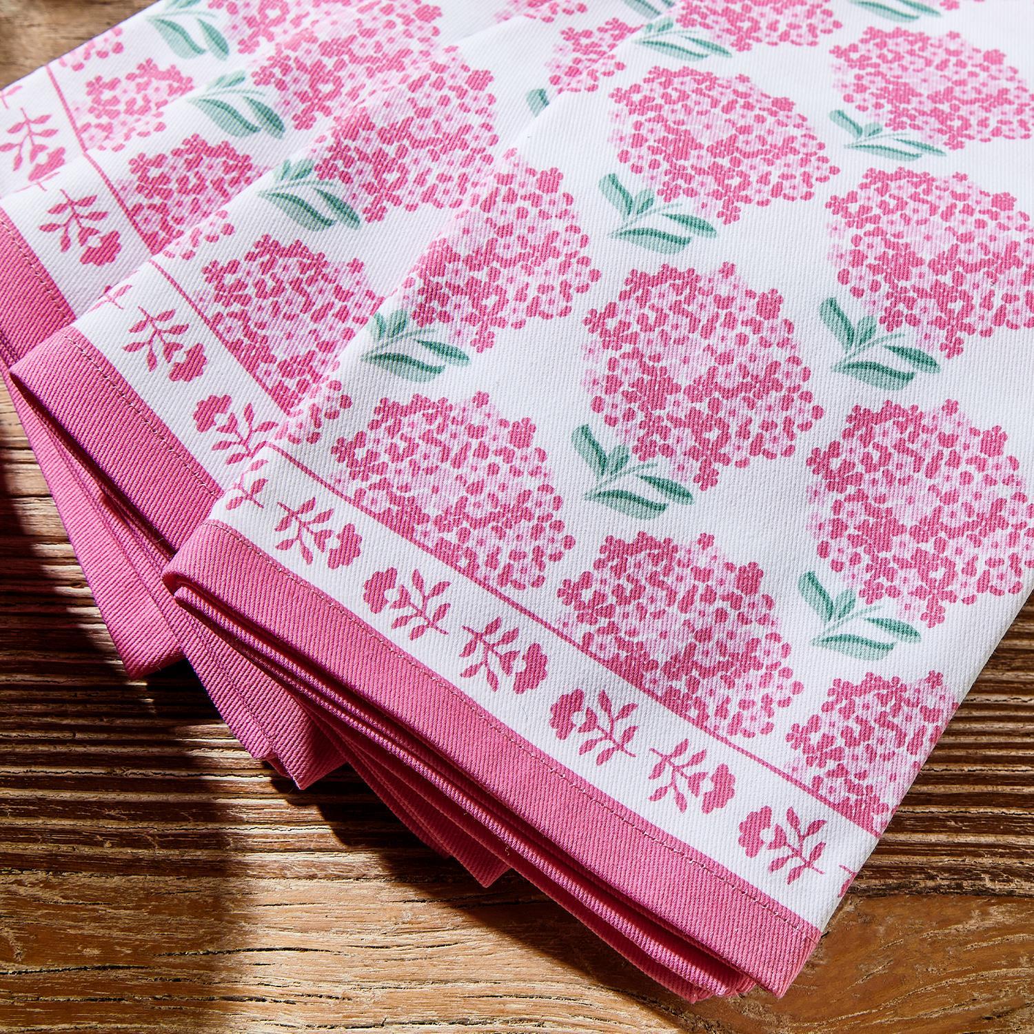 Pink Hydrangea Napkins - Set of 4