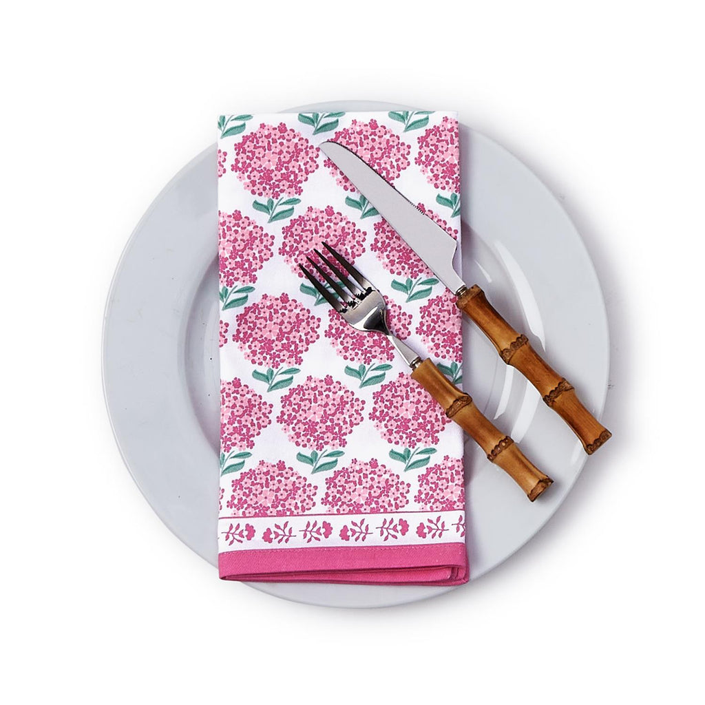 Pink Hydrangea Napkins - Set of 4