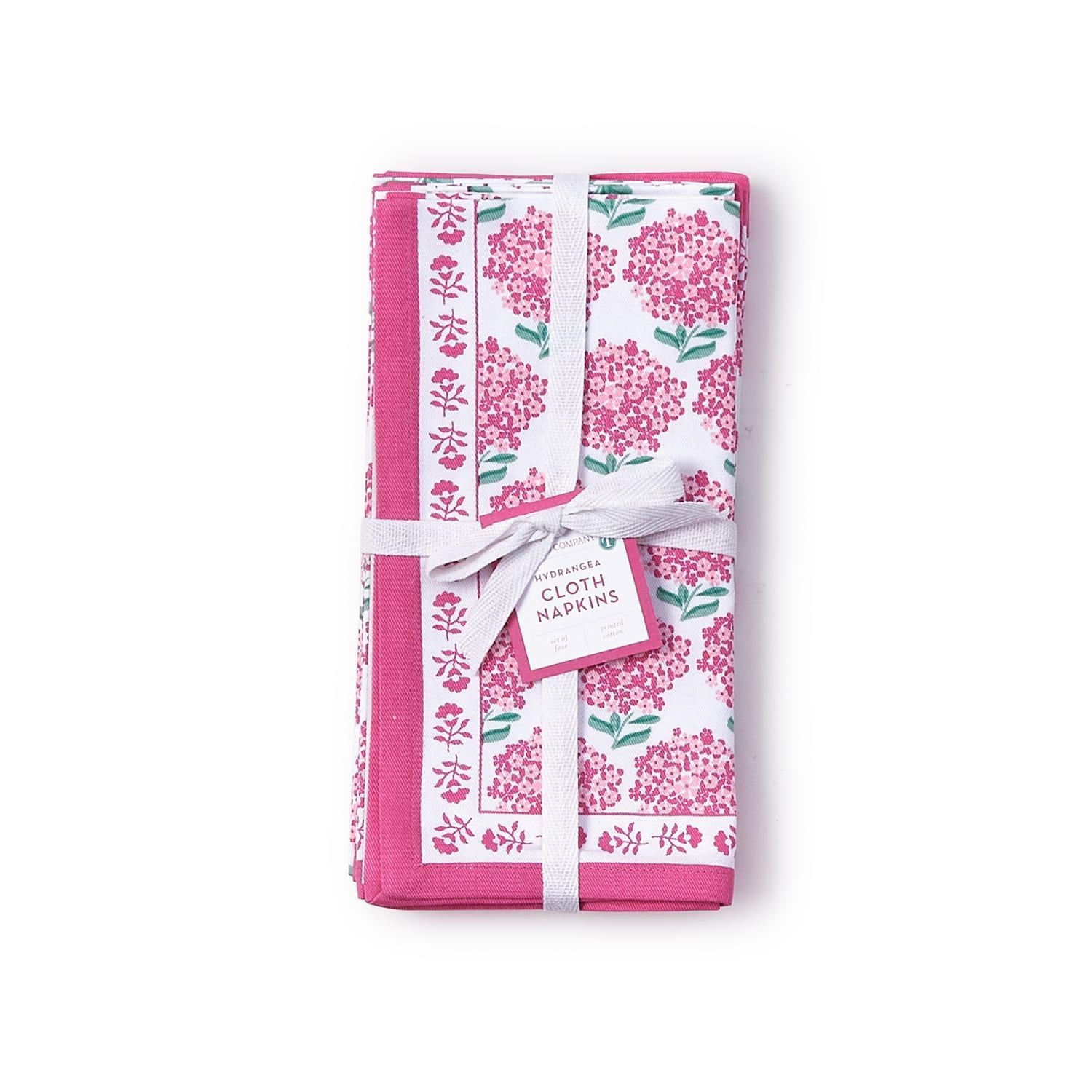 Pink Hydrangea Napkins - Set of 4