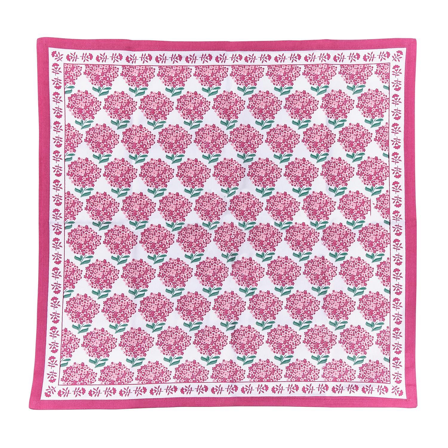 Pink Hydrangea Napkins - Set of 4