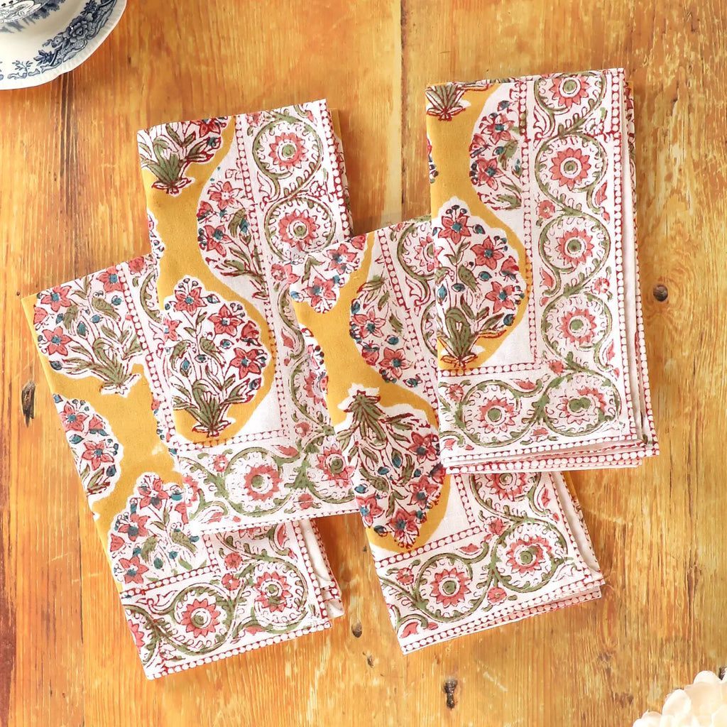 Hazel Block Print Napkin - Set of 4