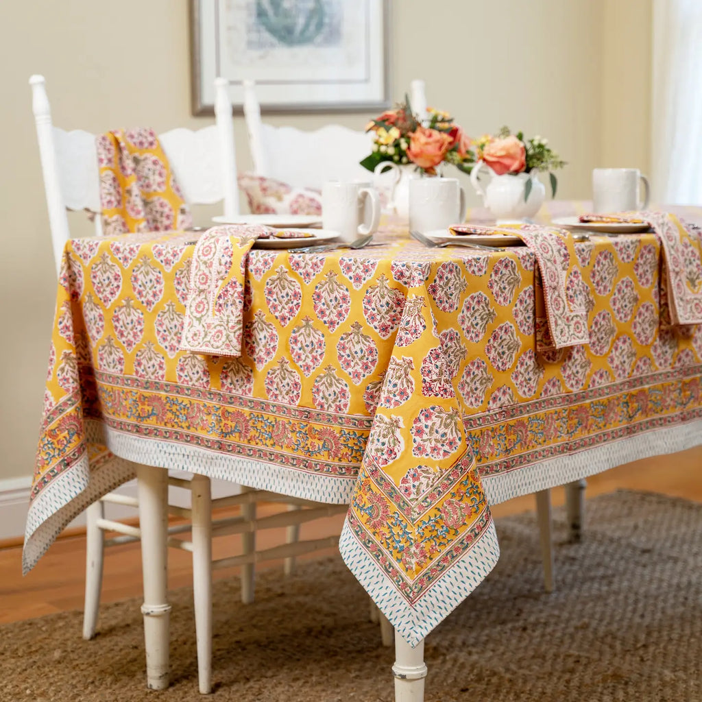 Hazel Block Print Tablecloth