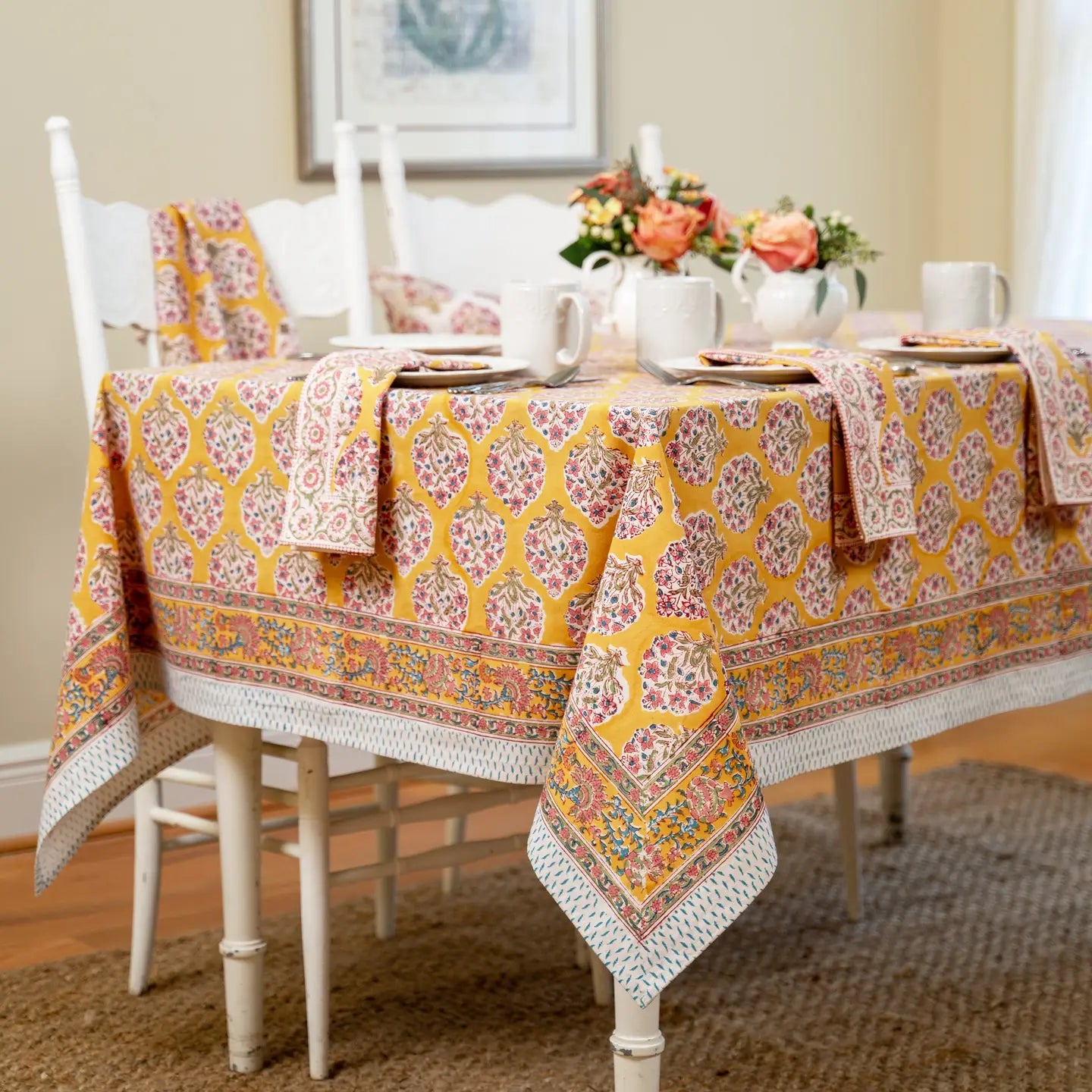 Hazel Block Print Tablecloth