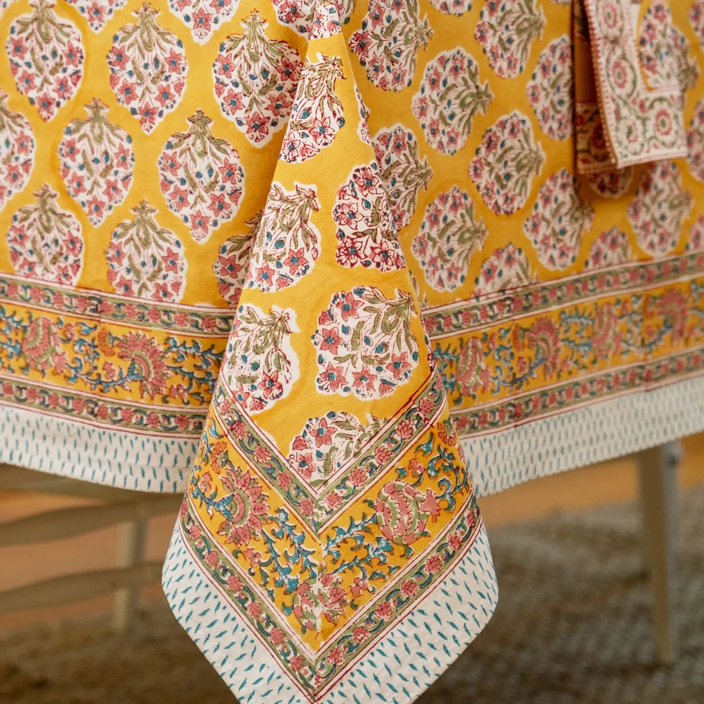 Hazel Block Print Tablecloth