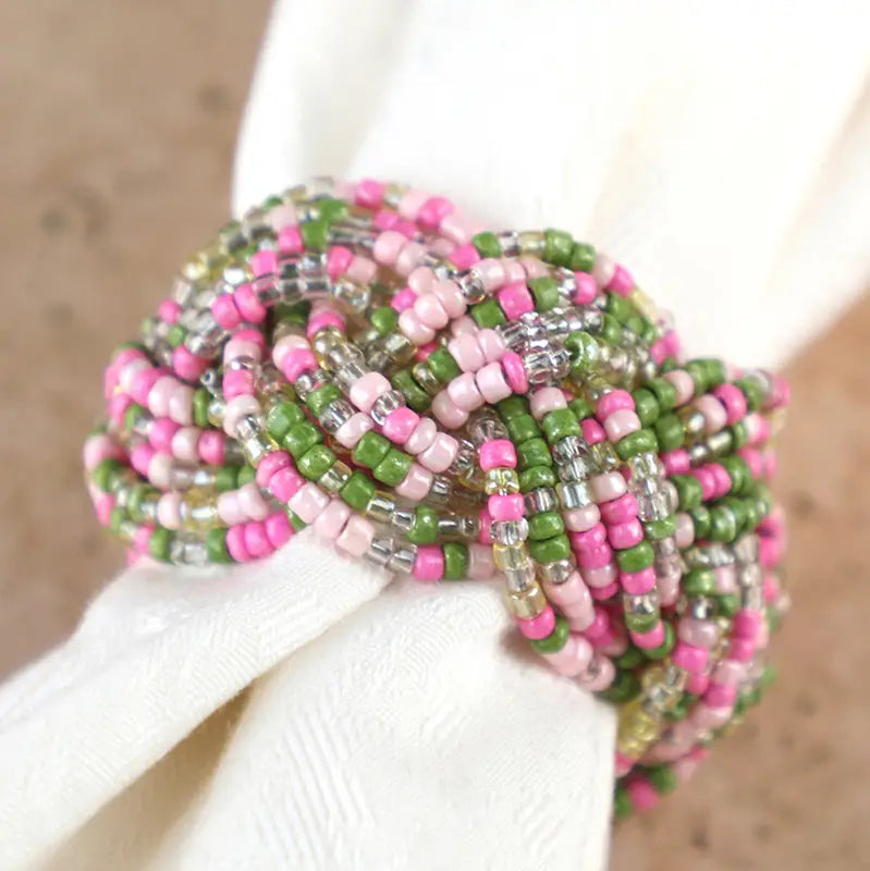 Beaded Braid Napkin Ring - Set of 4