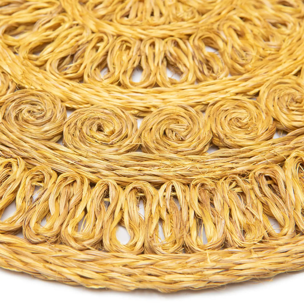 Circolo Abaca Mustard 15" Round - Set of 4