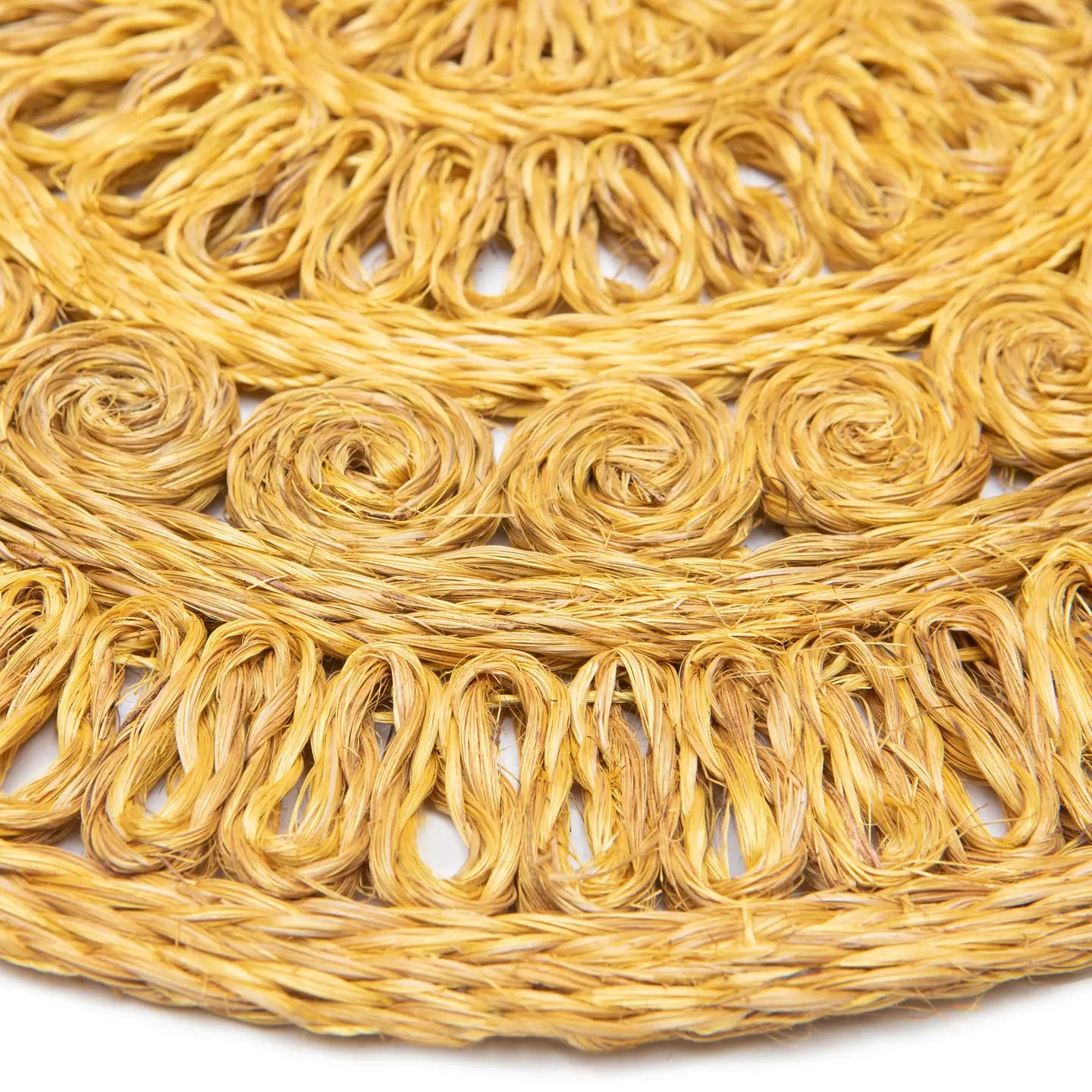 Circolo Abaca Mustard 15" Round - Set of 4