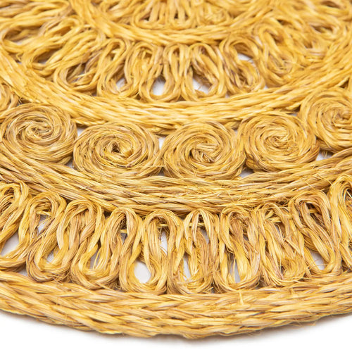 Circolo Abaca Mustard 15" Round - Set of 4