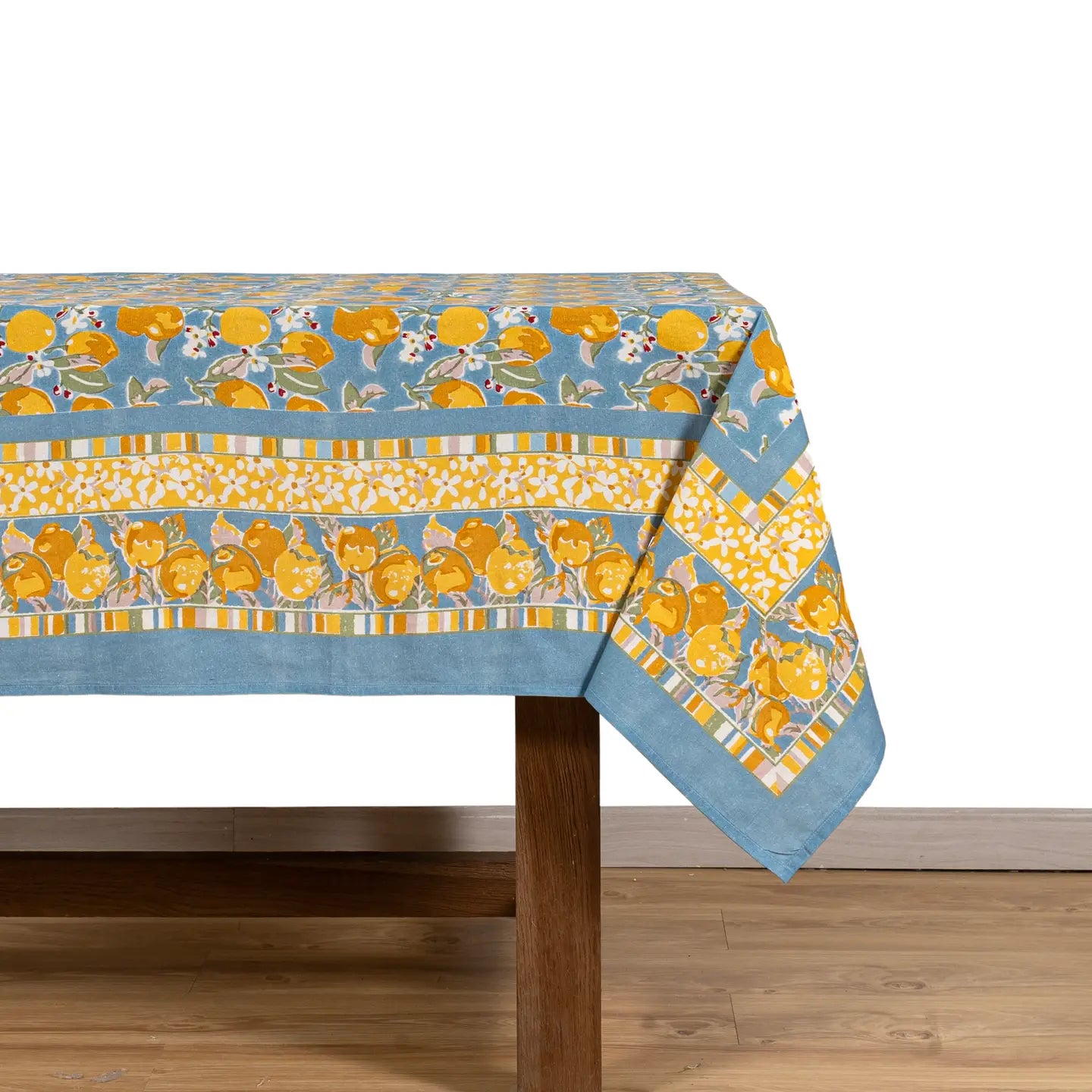 French Tablcloth Citron Bleu & Yellow