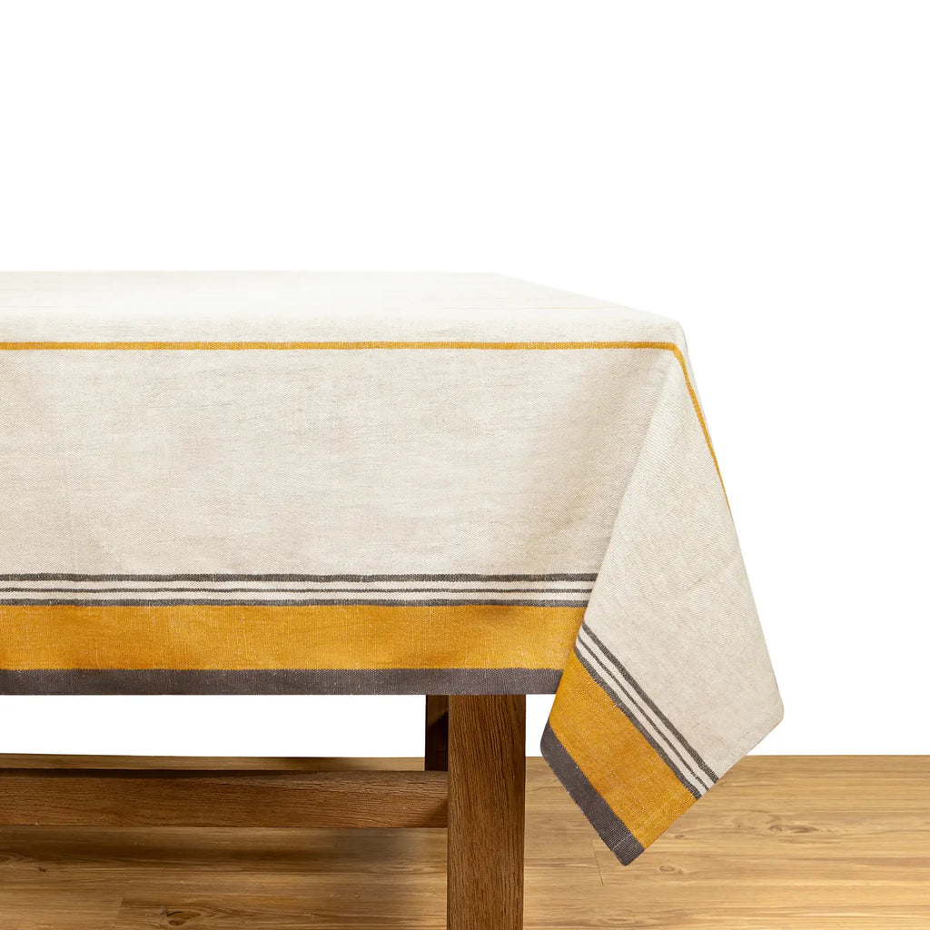 French Tablecloth Eze Ivory & Mustard