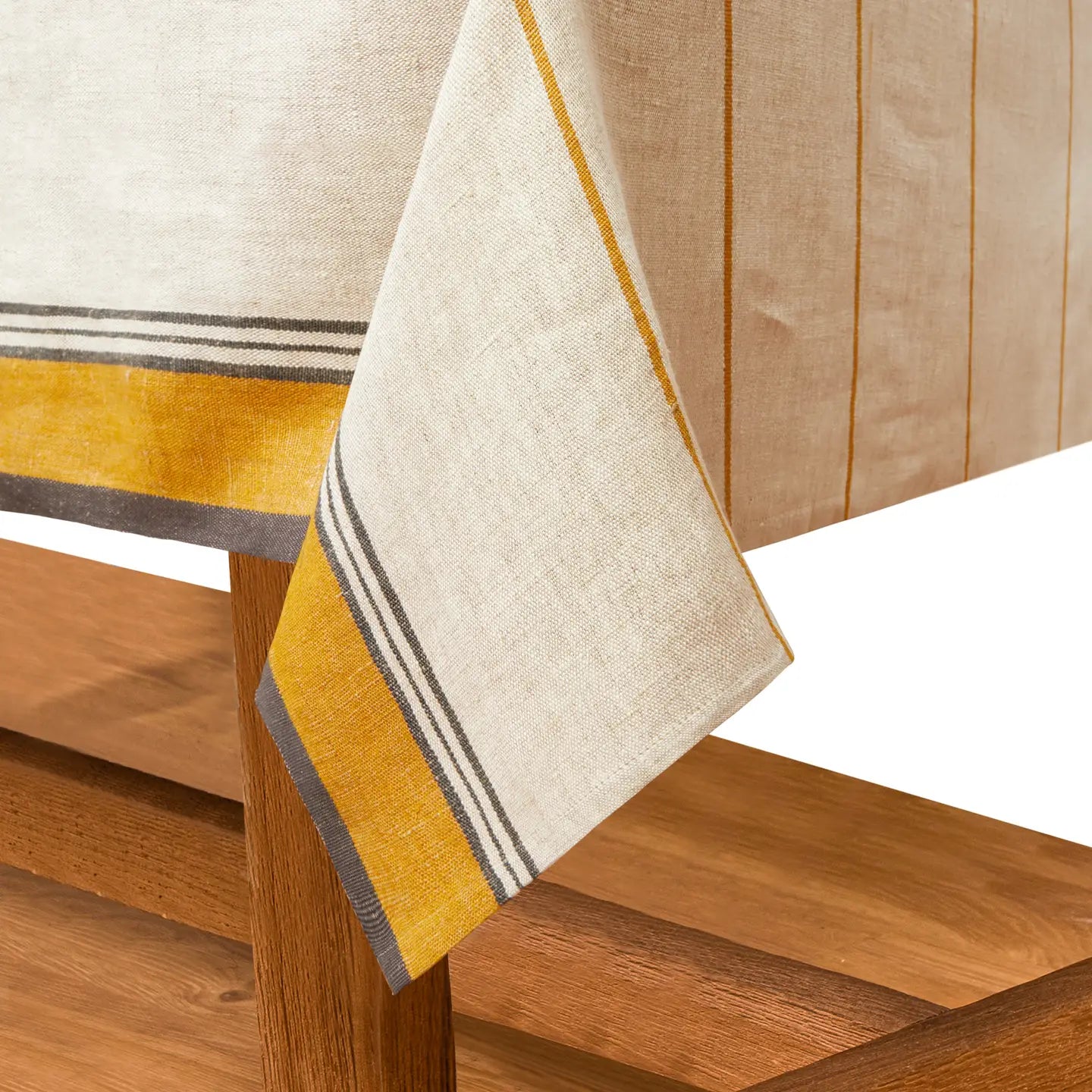 French Tablecloth Eze Ivory & Mustard