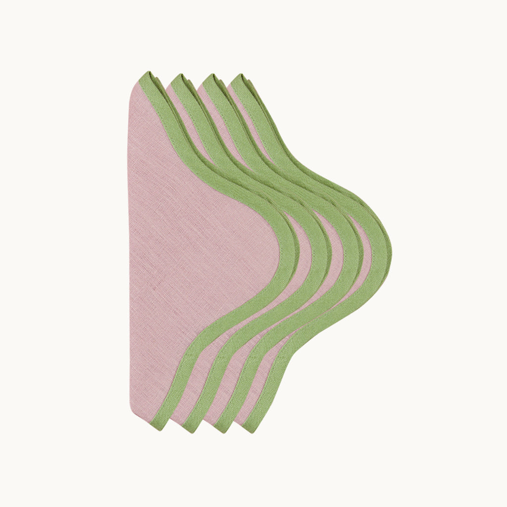 Daisy Pink Linen Napkin - Set of 4