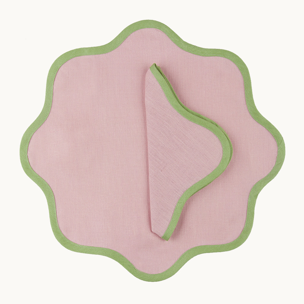 Daisy Pink Linen Napkin - Set of 4