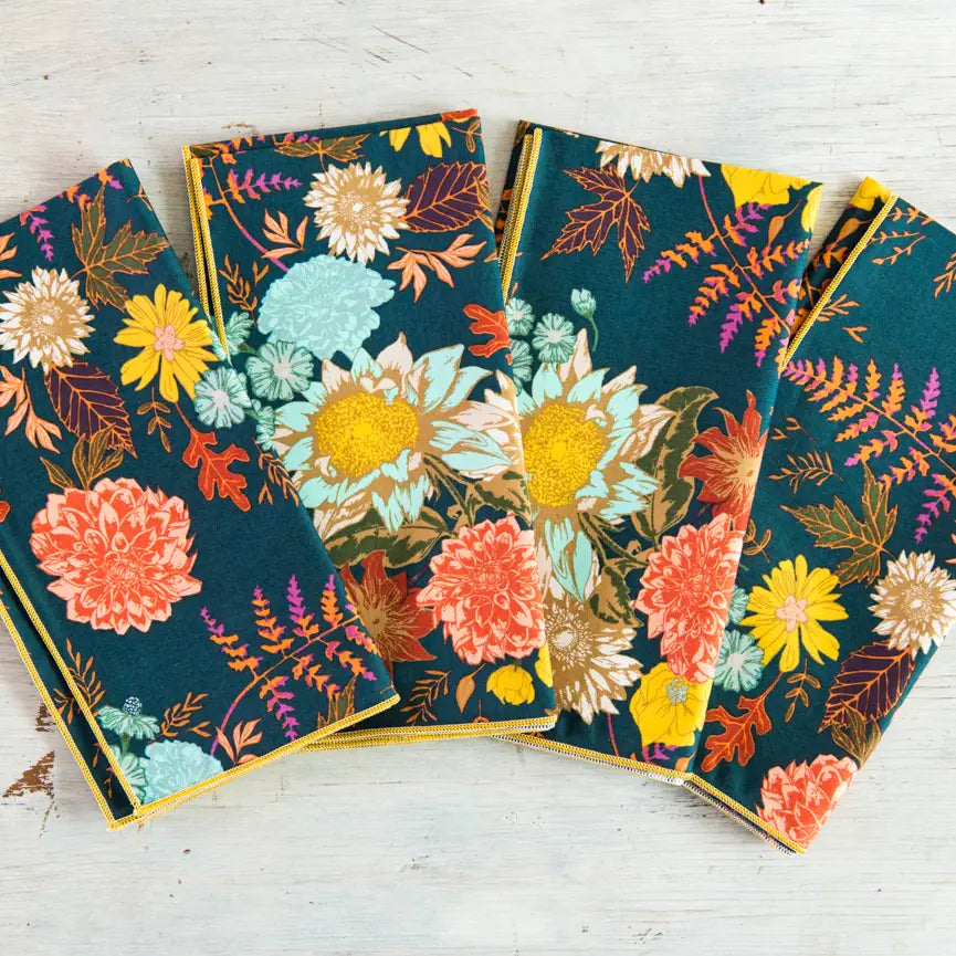 Winter Floral Cloth Napkin - Set of 4