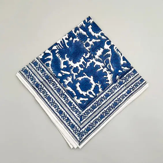 Cobalt Blue Pheasant Napkin - Set of 4