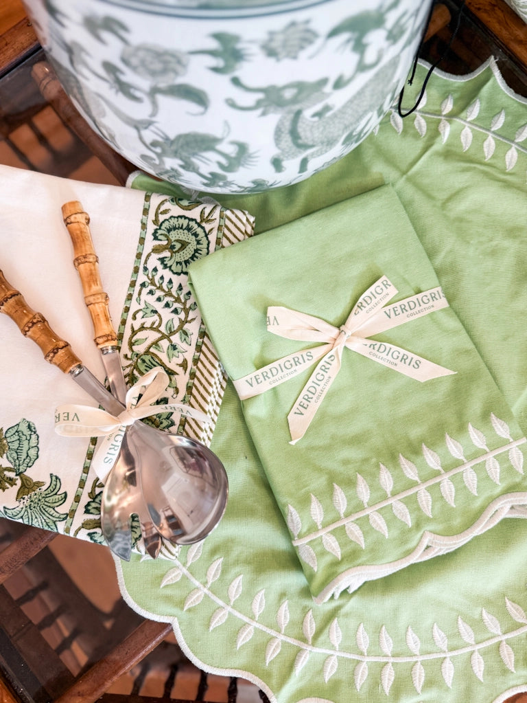 Embroidered Square Napkins or Placemat - Set of 2
