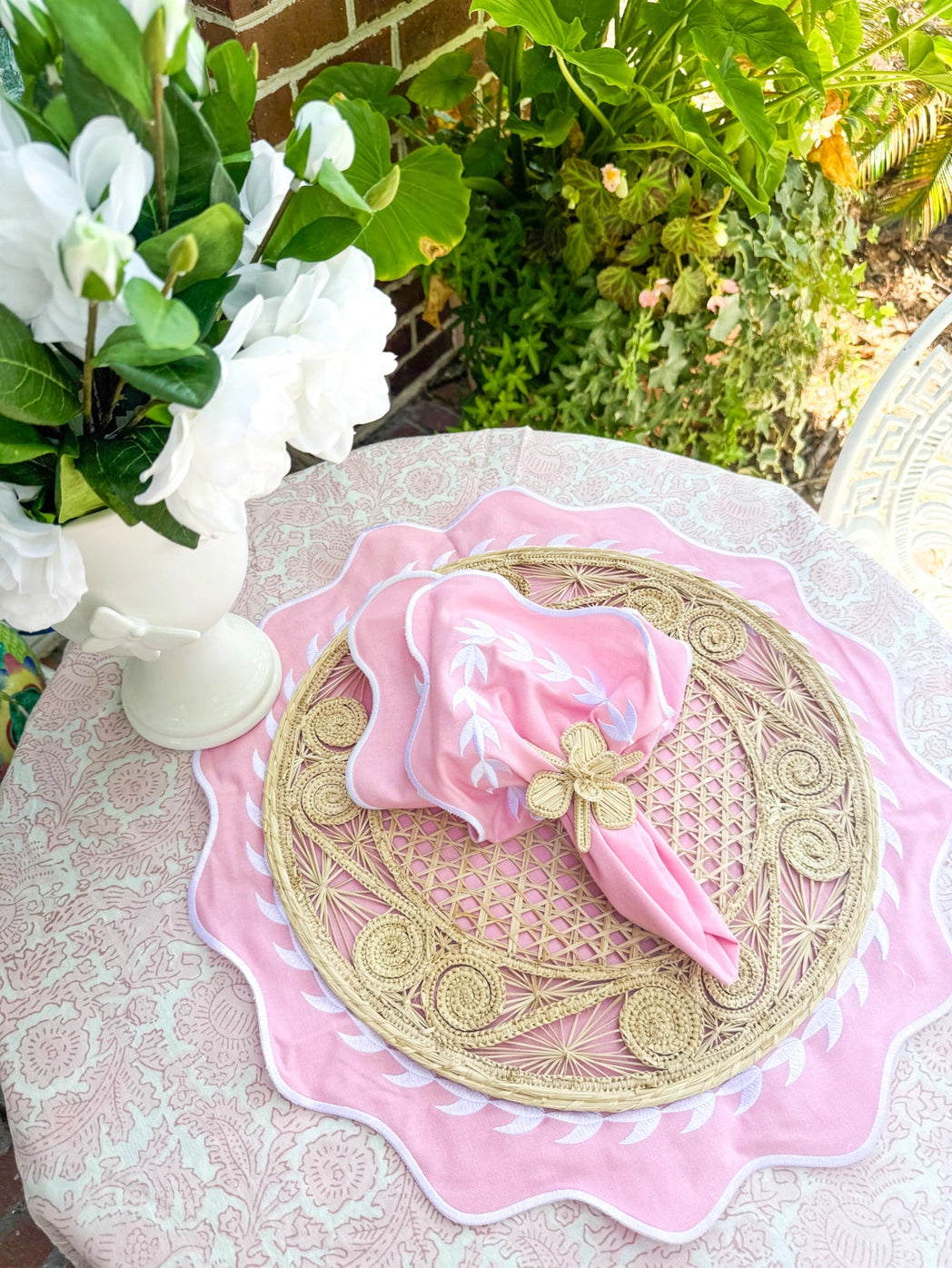 Embroidered Square Napkins or Placemat - Set of 2