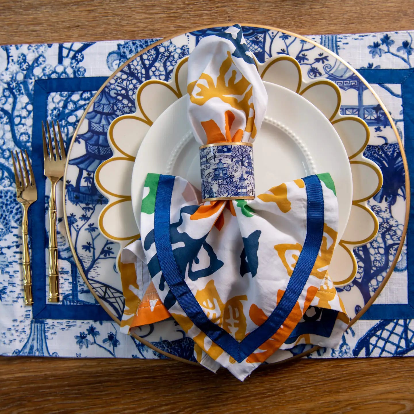 Garden Party Enameled Napkin Ring - Set of 4