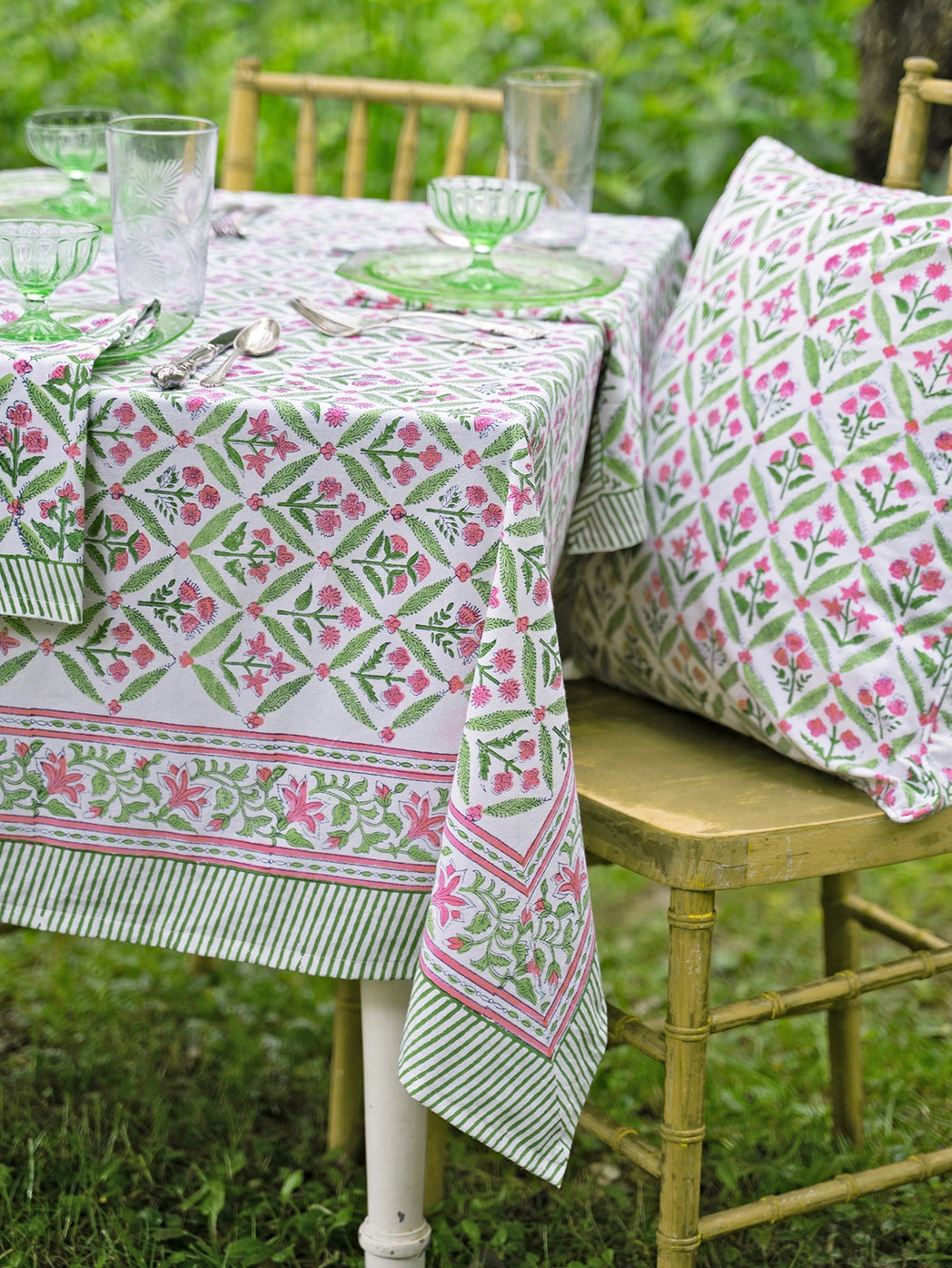 Gazebo Block Print Tablecloth