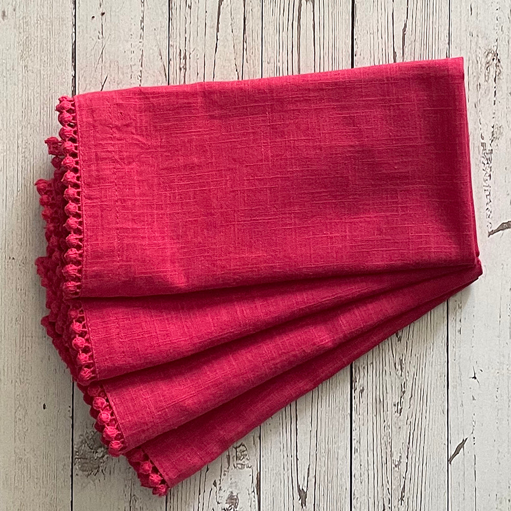 Lace Red Napkin - Set of 4