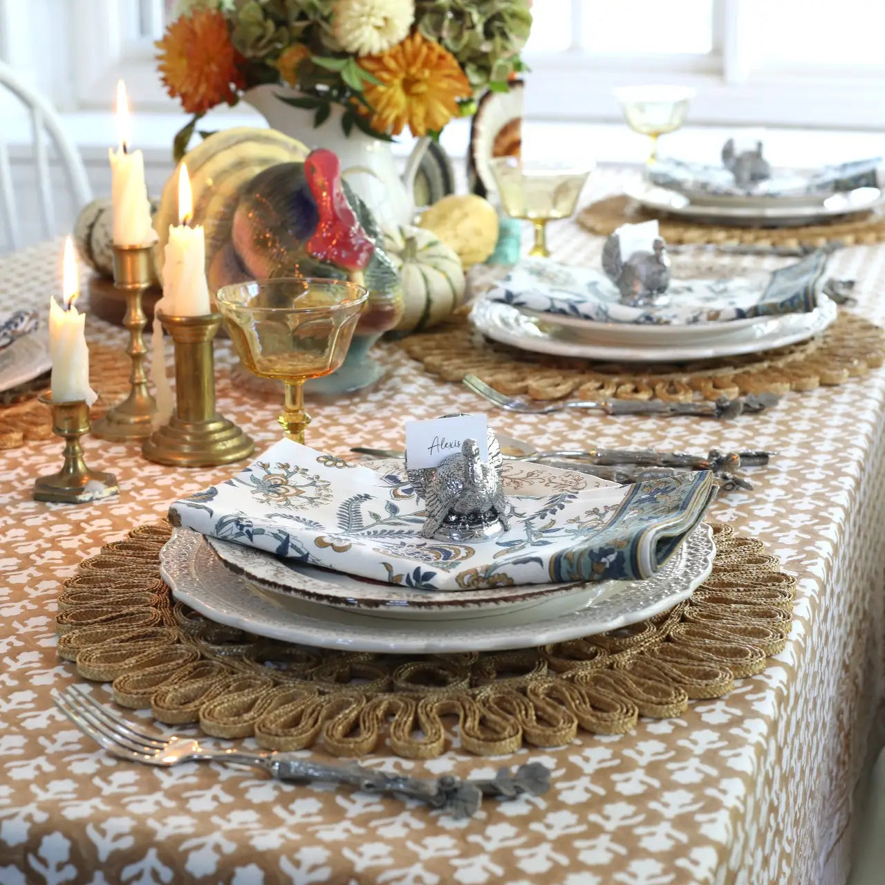 Tablecloth Charlotte Caramel