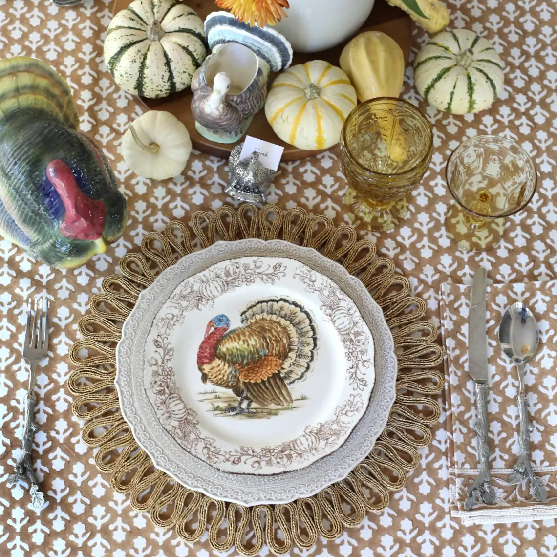 Tablecloth Charlotte Caramel