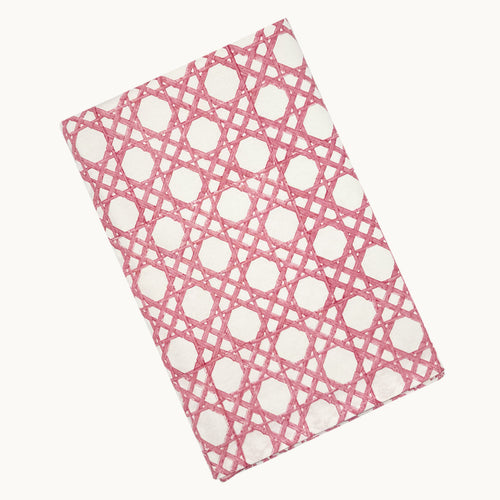 Bamboo Pink Trellis Tablecloth