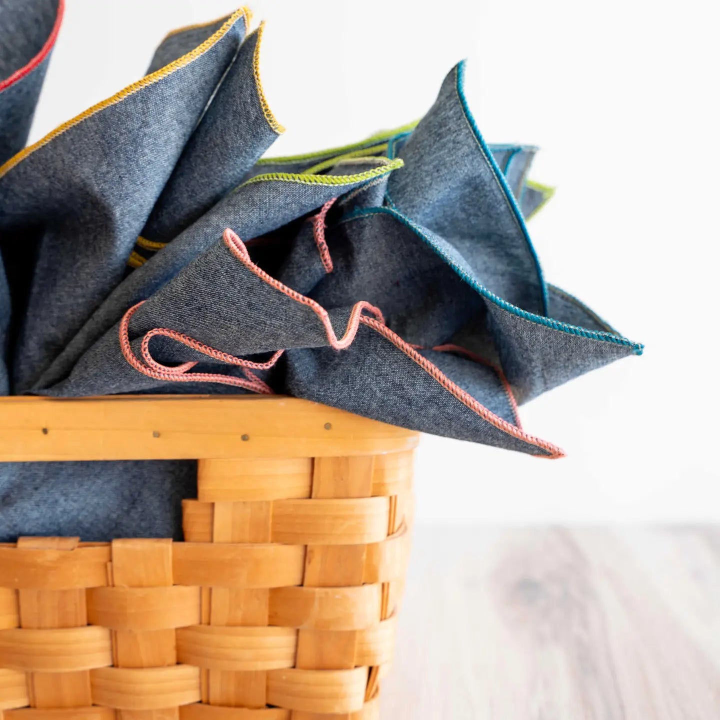 Denim Chambray Cloth Napkin - Set of 8