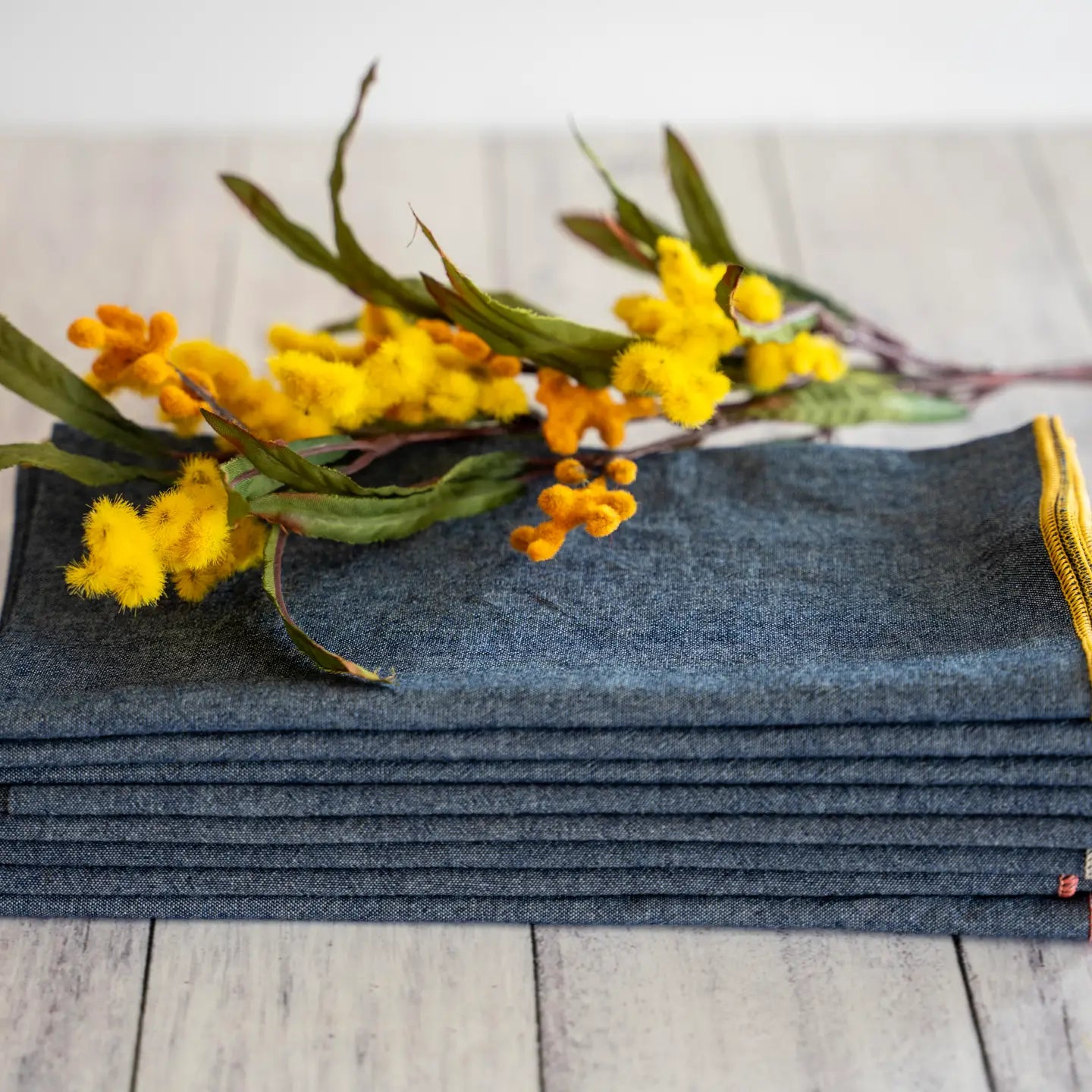 Denim Chambray Cloth Napkin - Set of 8